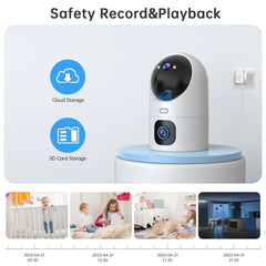 IP Camera 10X Zoom Dual Lens Auto Tracking WiFi CCTV Camera Color Night Home Baby Monitor Video Surveillance